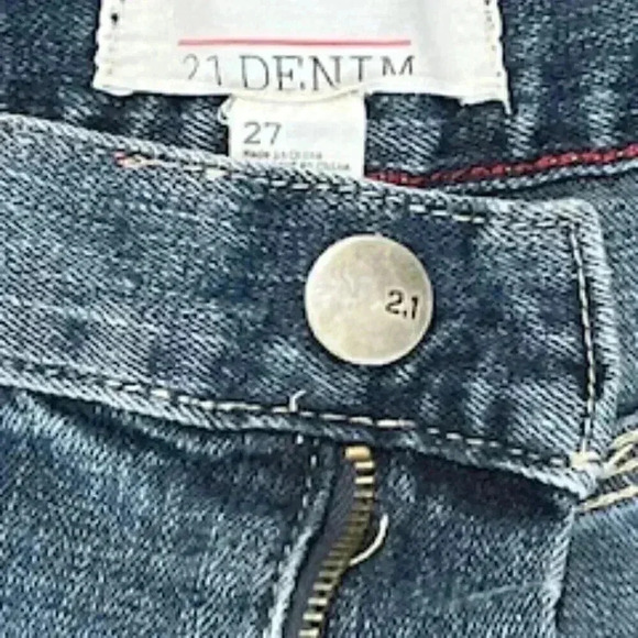 2.1 Denim Jean Shorts Medium Wash Rolled Cuff Women’s Sz 27 - Picture 9 of 11